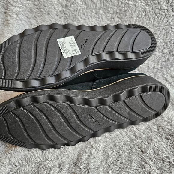 NEW Clarks Women's Sharon Swing Soft Suede Leather Ankle Boots Size 10M Black - Picture 4 of 5